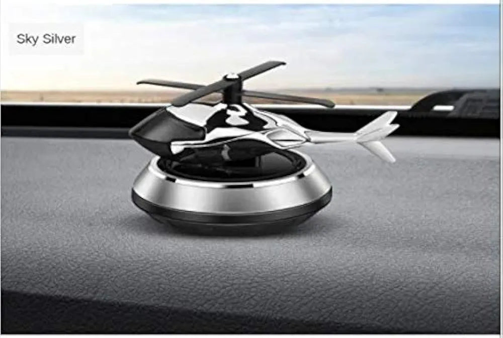 Solar Powered Rotating Helicopter Aromacure Furnishing Air Freshener Tablet for Car Interior
