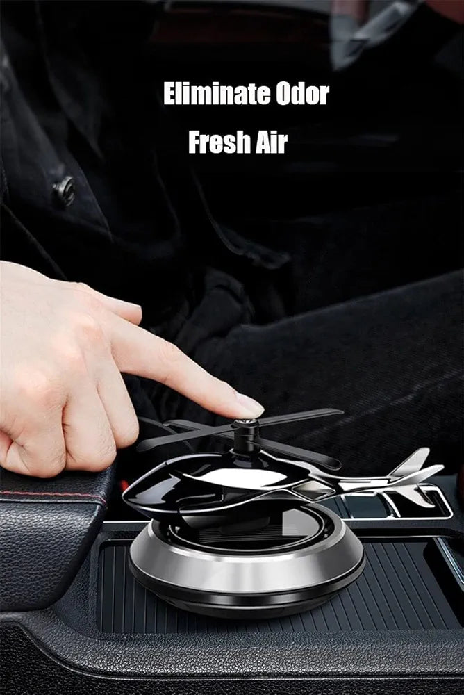 Solar Powered Rotating Helicopter Aromacure Furnishing Air Freshener Tablet for Car Interior